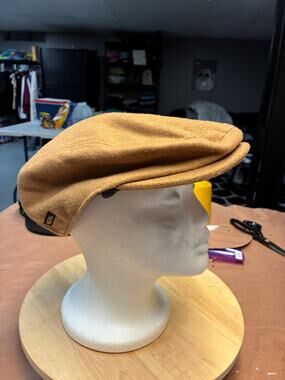 Vintage Pacific Trail Wool Blend Newsboy Cap, Camel Brown Flat Cap, Gatsby Style